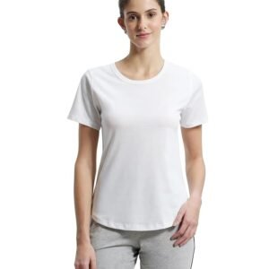 Jockey AW88 Women Super Combed Cotton Rich Relaxed Fit Solid Curved Hem Styled Half Sleeve T-Shirt